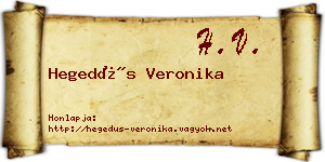 Hegedűs Veronika névjegykártya